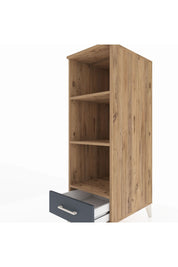 Kronos Dolap 3 Raflı Tek Çekmeceli 44x59x134 Çam-Antrasit