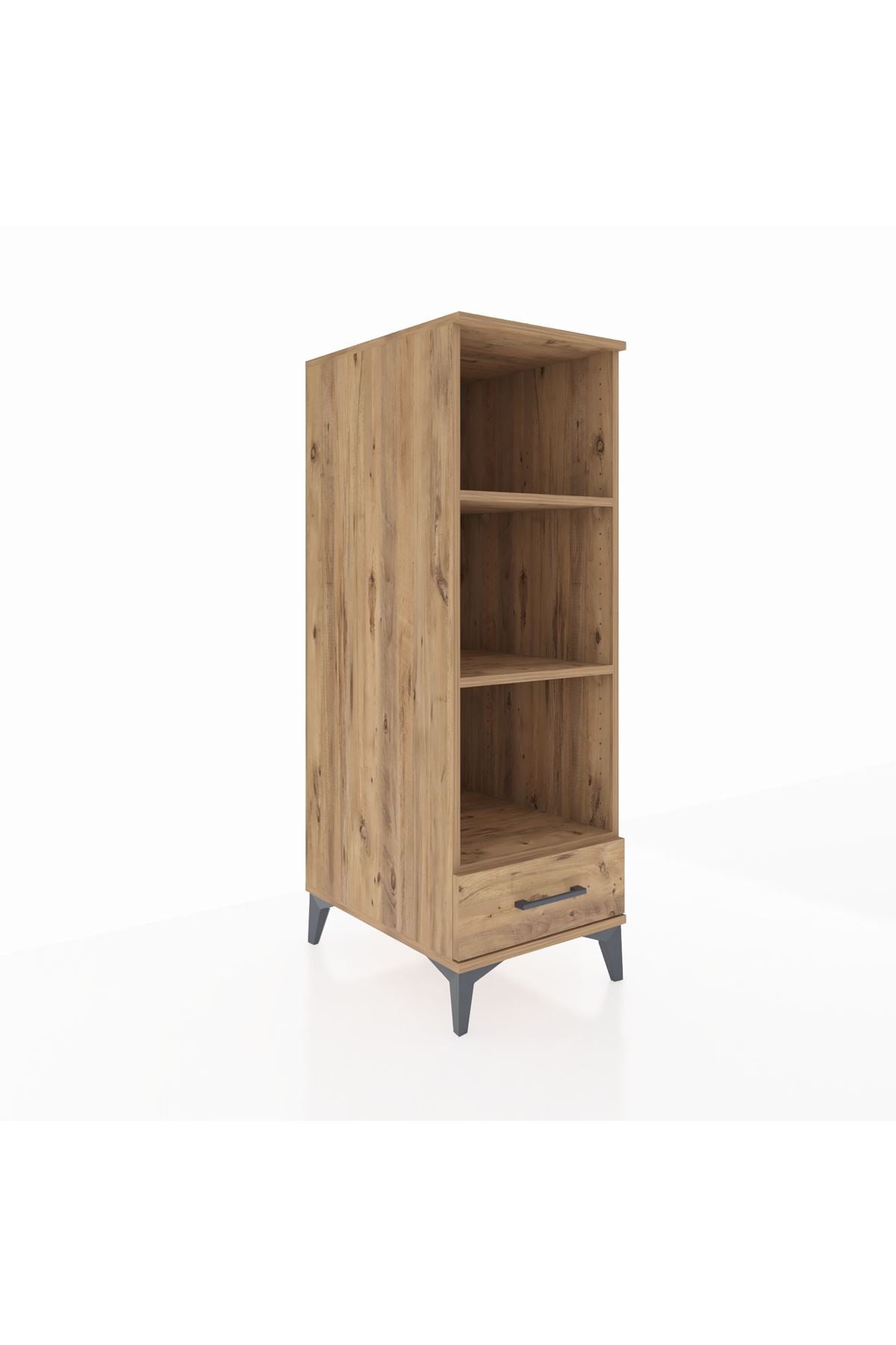 Kronos Dolap 3 Raflı Tek Çekmeceli 44x59x134 Çam-Çam