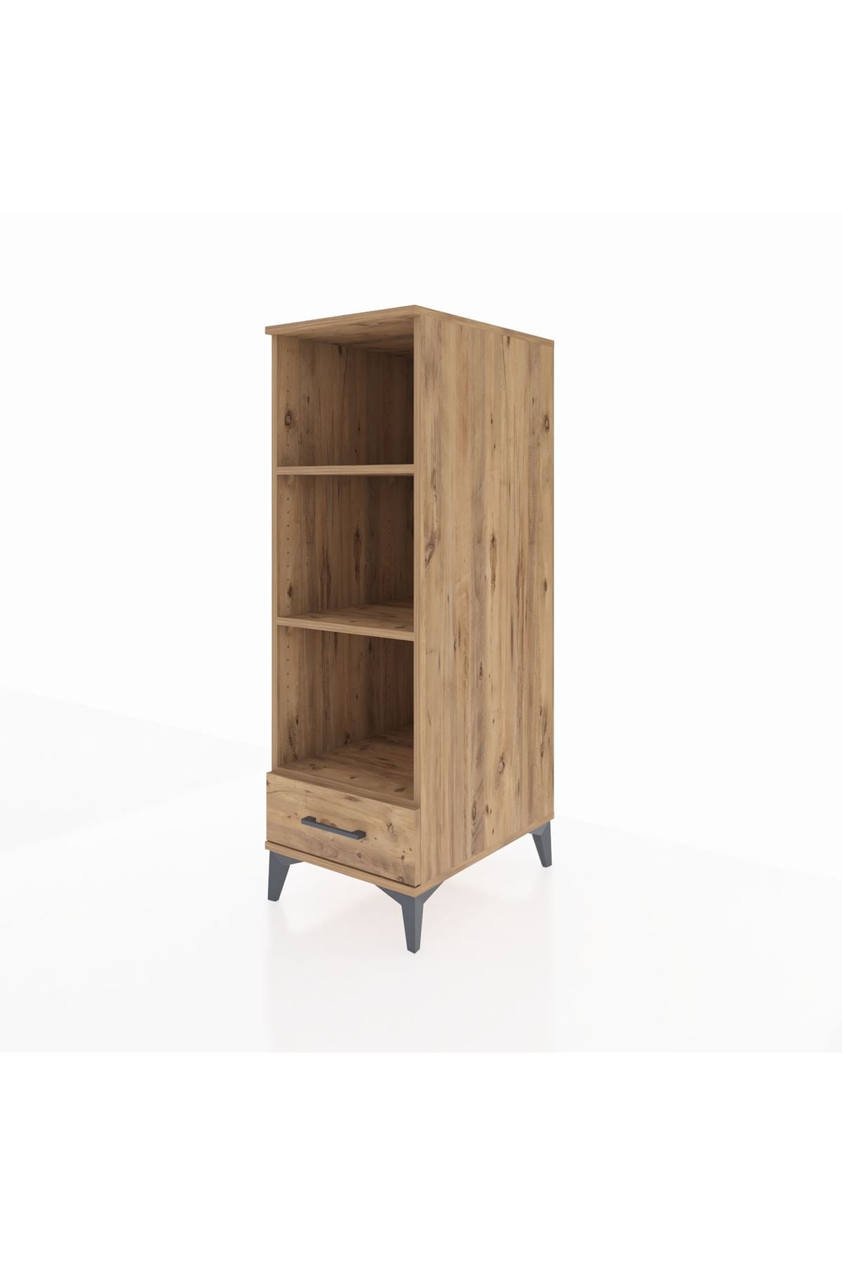 Kronos Dolap 3 Raflı Tek Çekmeceli 44x59x134 Çam-Çam