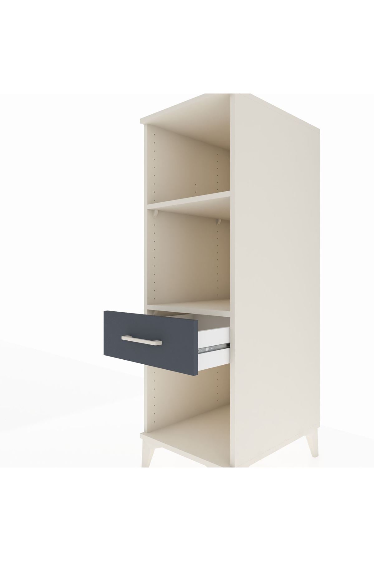 Kronos Dolap 2 Raflı Tek Çekmeceli 44x59x134 Aytaşı-Antrasit