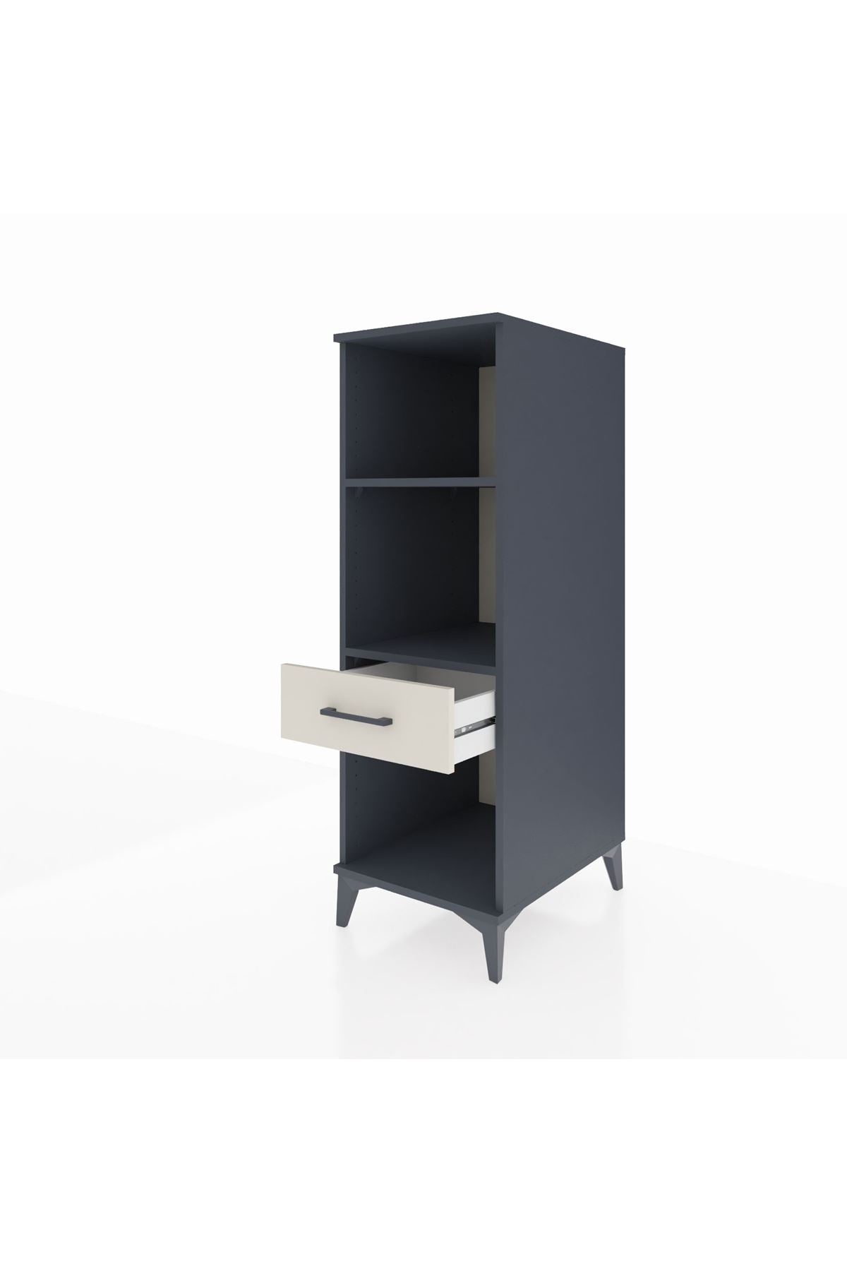 Kronos Dolap 2 Raflı Tek Çekmeceli 44x59x134 Antrasit-Aytaşı