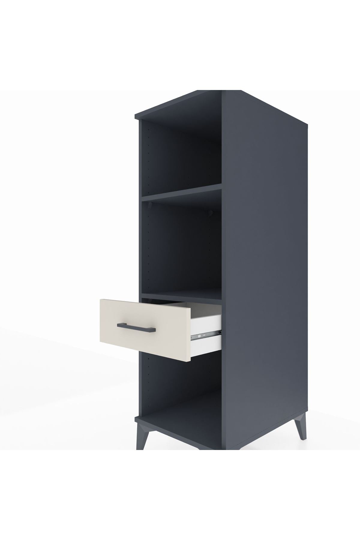 Kronos Dolap 2 Raflı Tek Çekmeceli 44x59x134 Antrasit-Aytaşı