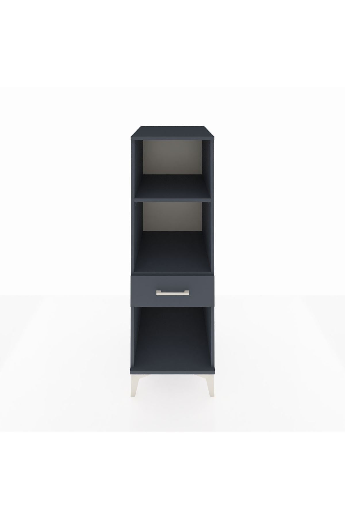 Kronos Dolap 2 Raflı Tek Çekmeceli 44x59x134 Antrasit-Antrasit