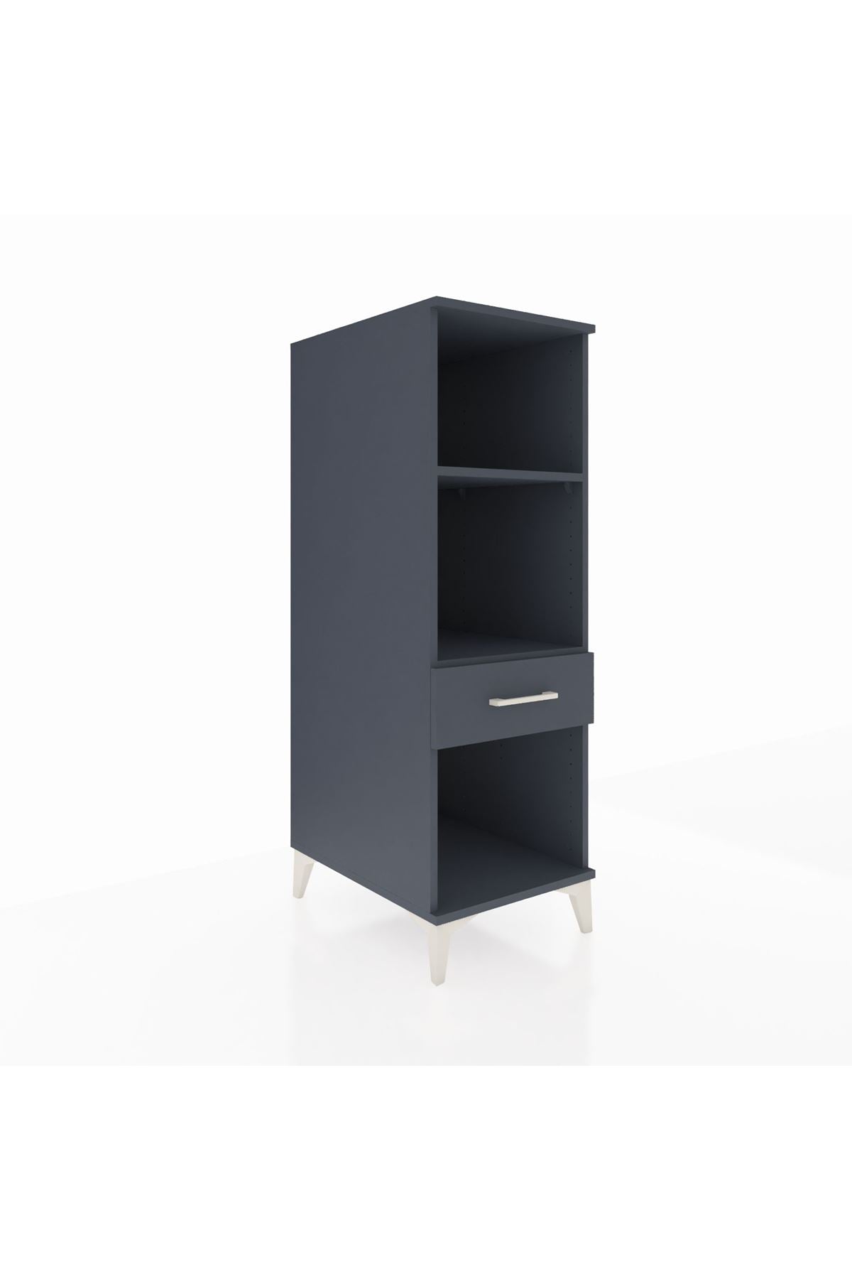 Kronos Dolap 2 Raflı Tek Çekmeceli 44x59x134 Antrasit-Antrasit