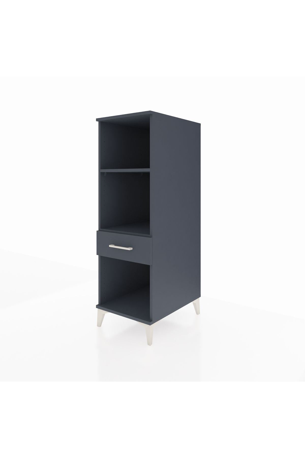 Kronos Dolap 2 Raflı Tek Çekmeceli 44x59x134 Antrasit-Antrasit