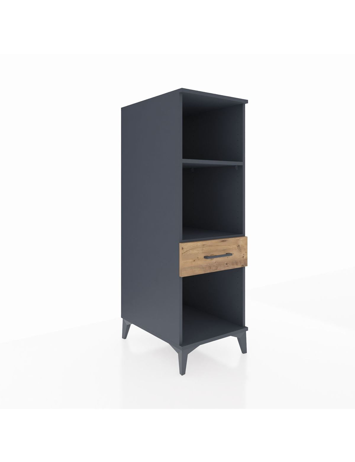 Kronos Dolap 2 Raflı Tek Çekmeceli 44x59x134 Antrasit-Çam