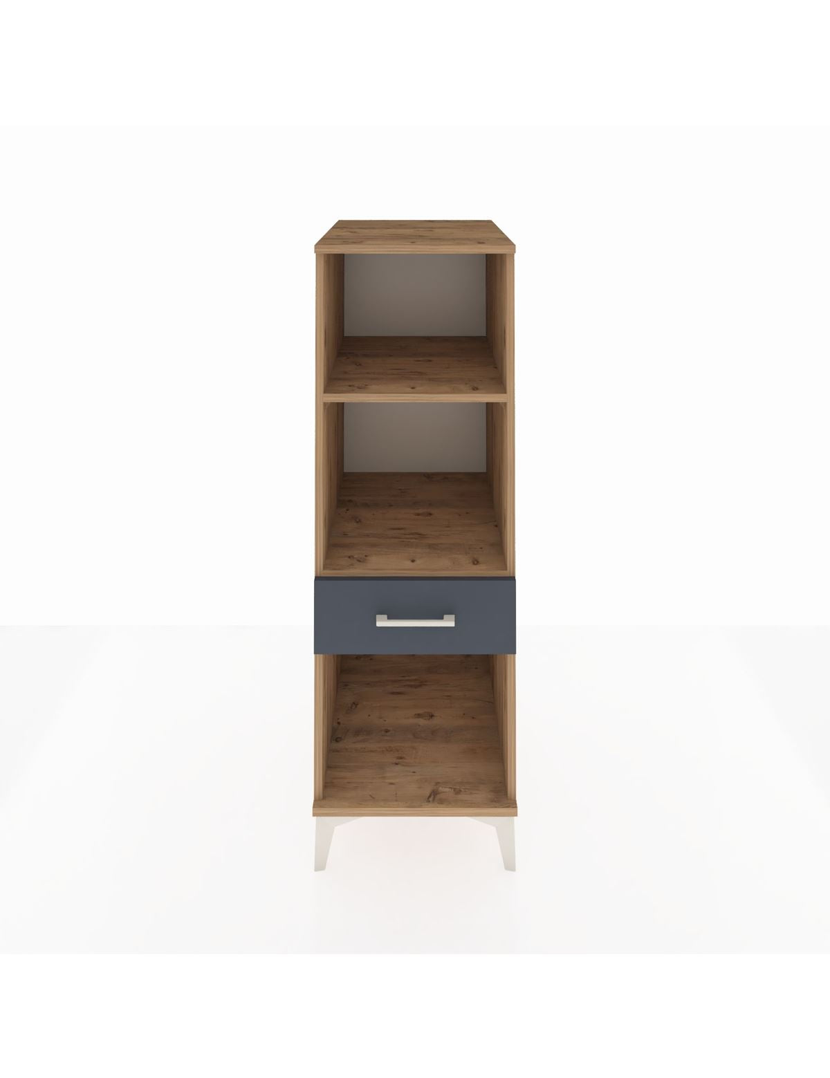 Kronos Dolap 2 Raflı Tek Çekmeceli 44x59x134 Çam-Antrasit