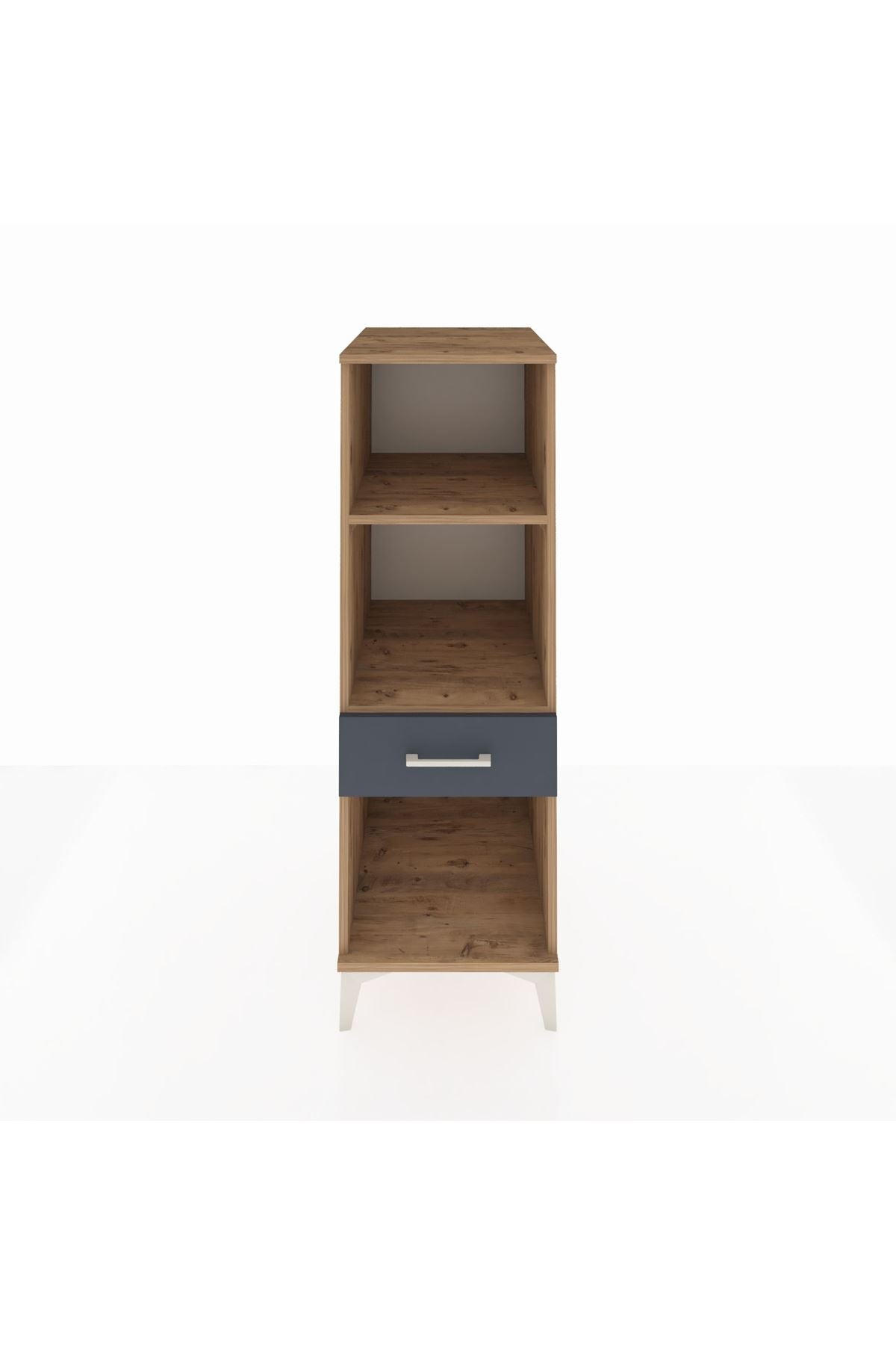 Kronos Dolap 2 Raflı Tek Çekmeceli 44x59x134 Çam-Antrasit