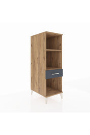 Kronos Dolap 2 Raflı Tek Çekmeceli 44x59x134 Çam-Antrasit