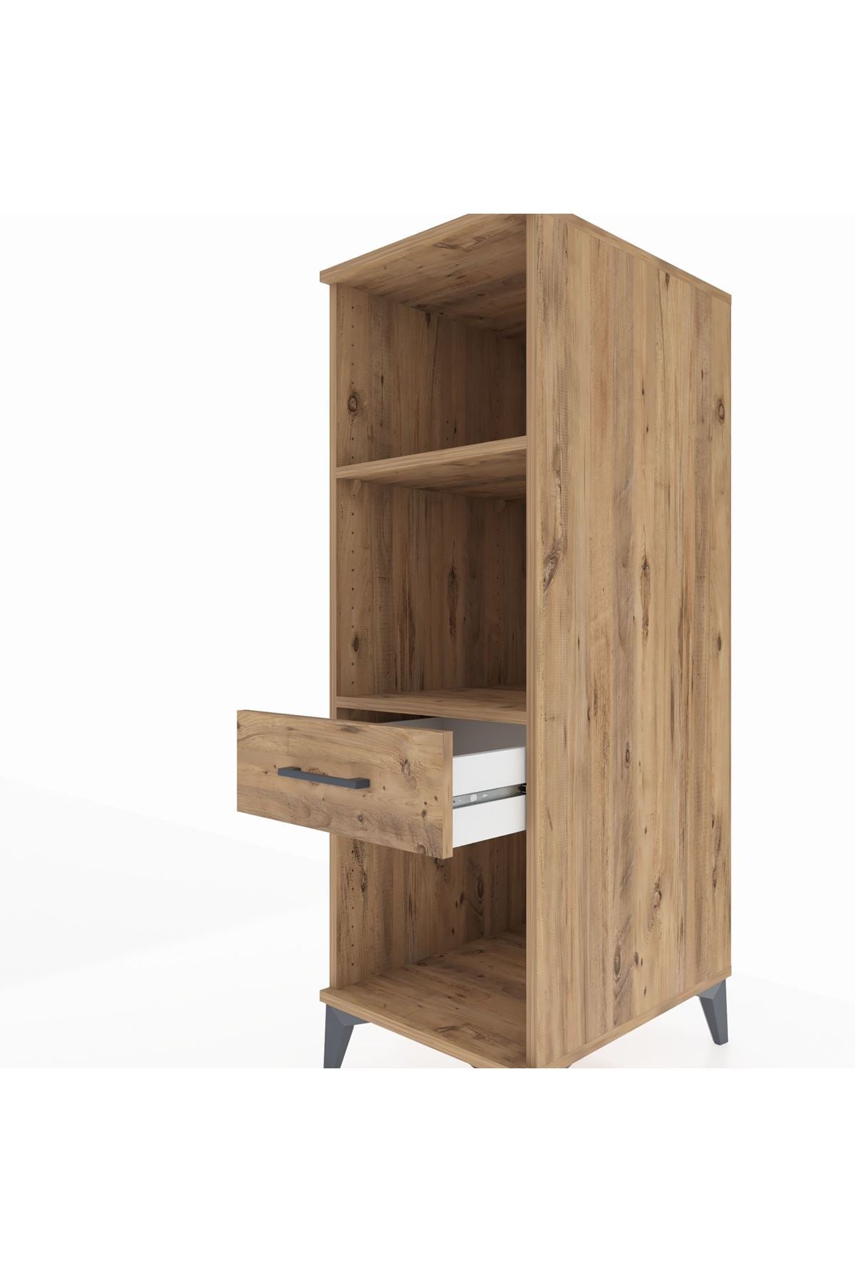 Kronos Dolap 2 Raflı Tek Çekmeceli 44x59x134 Çam-Çam