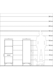 Kronos Dolap 2 Raflı Tek Çekmeceli 44x59x134 Çam-Çam
