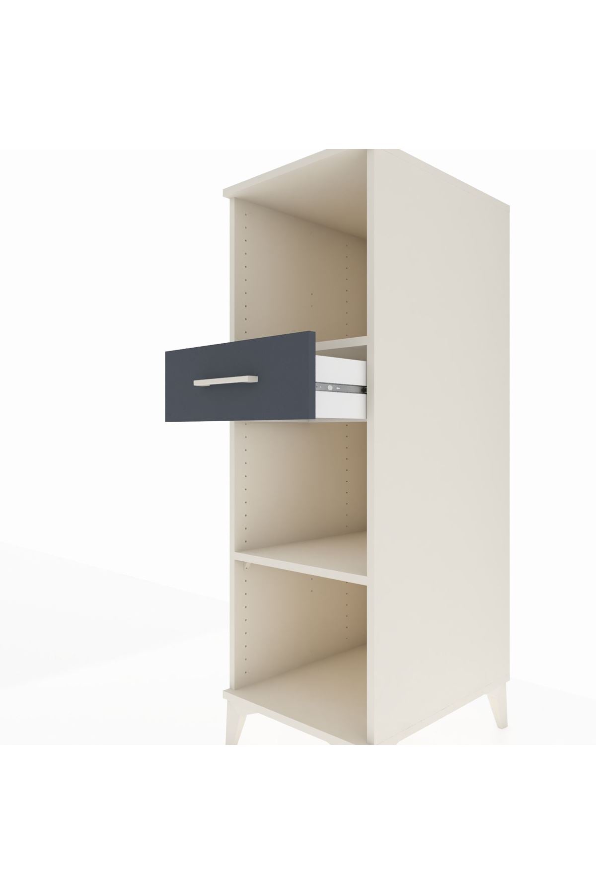 Kronos Dolap 2 Raflı Tek Çekmeceli 44x59x134 Aytaşı-Antrasit