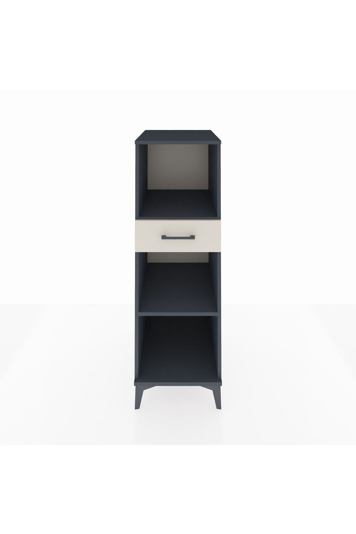 Kronos Dolap 2 Raflı Tek Çekmeceli 44x59x134 Antrasit-Aytaşı