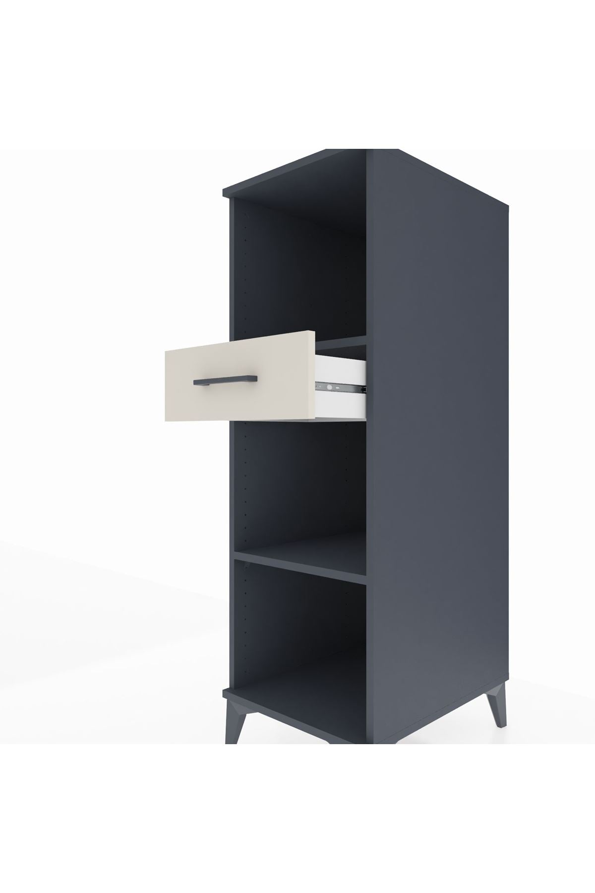 Kronos Dolap 2 Raflı Tek Çekmeceli 44x59x134 Antrasit-Aytaşı