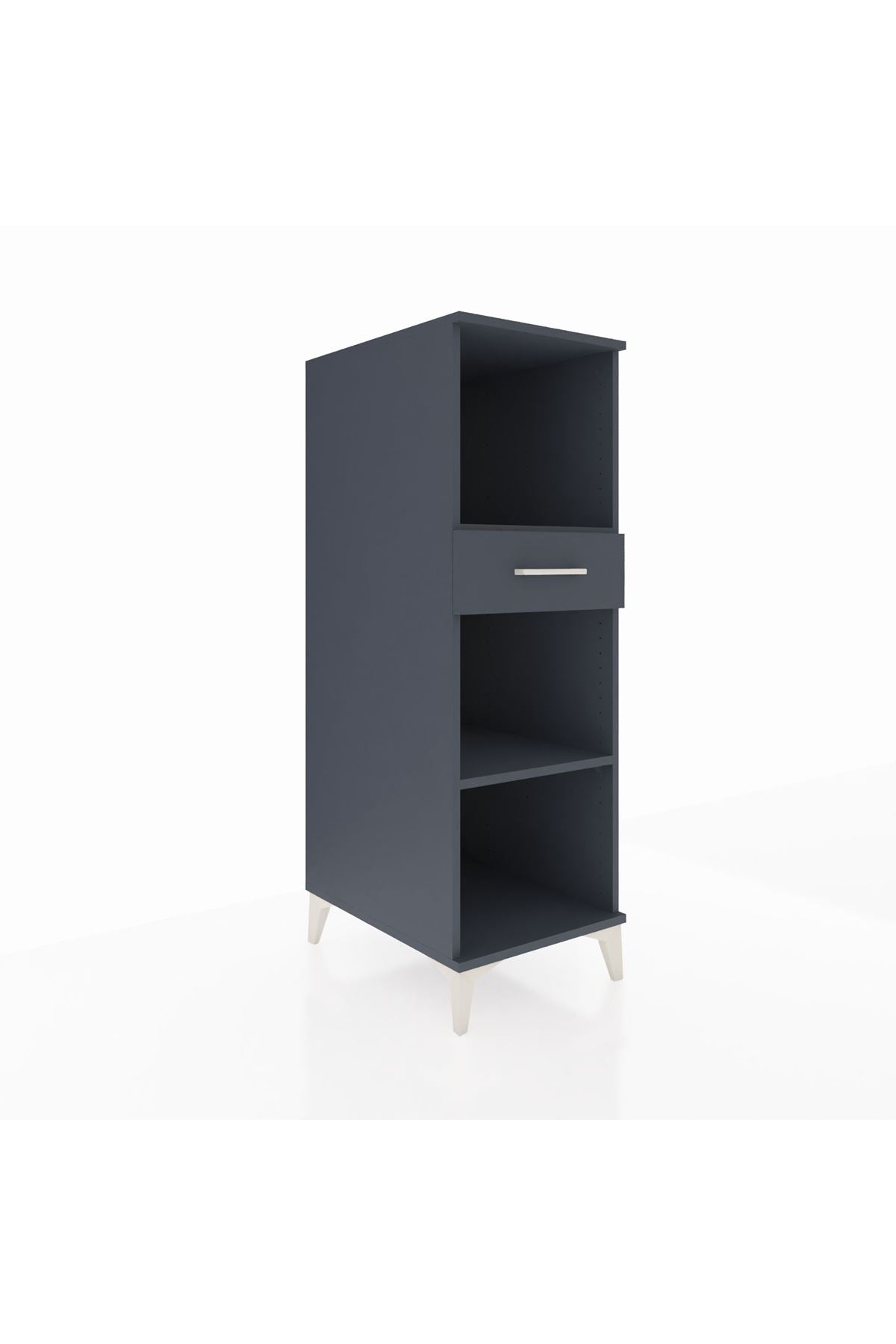 Kronos Dolap 2 Raflı Tek Çekmeceli 44x59x134 Antrasit-Antrasit