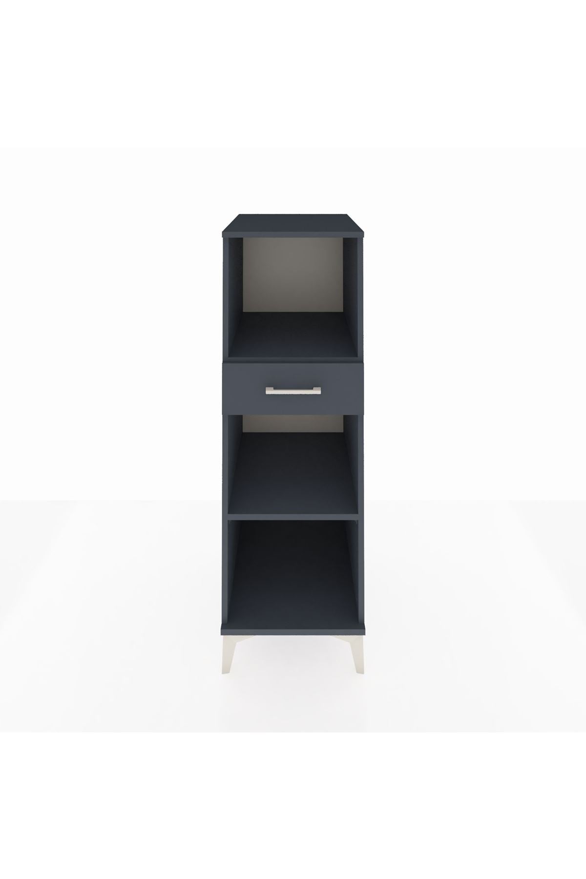 Kronos Dolap 2 Raflı Tek Çekmeceli 44x59x134 Antrasit-Antrasit