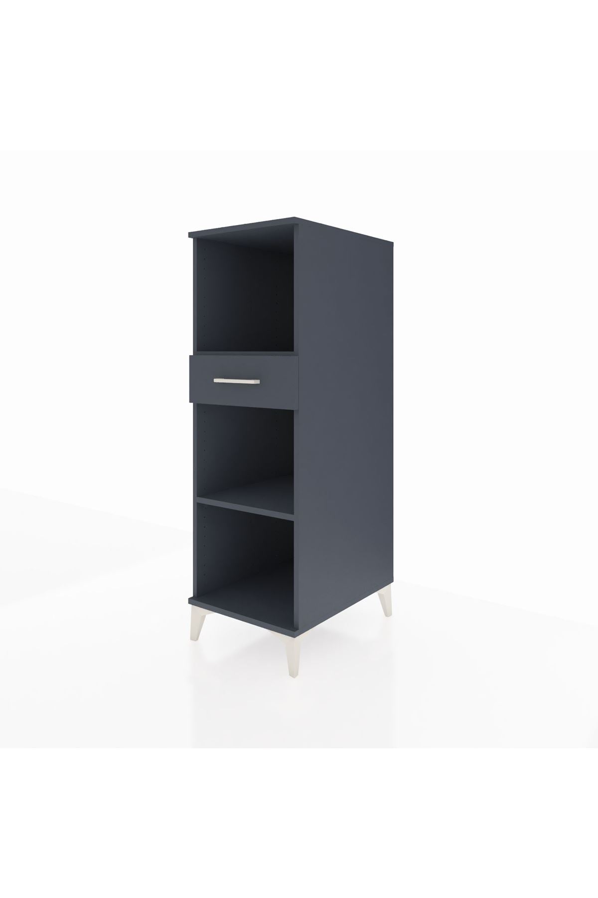 Kronos Dolap 2 Raflı Tek Çekmeceli 44x59x134 Antrasit-Antrasit