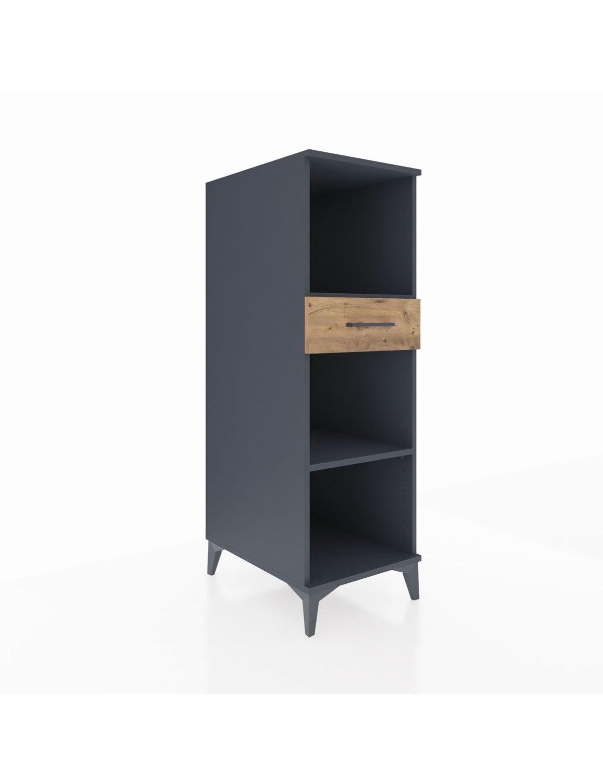 Kronos Dolap 2 Raflı Tek Çekmeceli 44x59x134 Antrasit-Çam