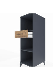 Kronos Dolap 2 Raflı Tek Çekmeceli 44x59x134 Antrasit-Çam