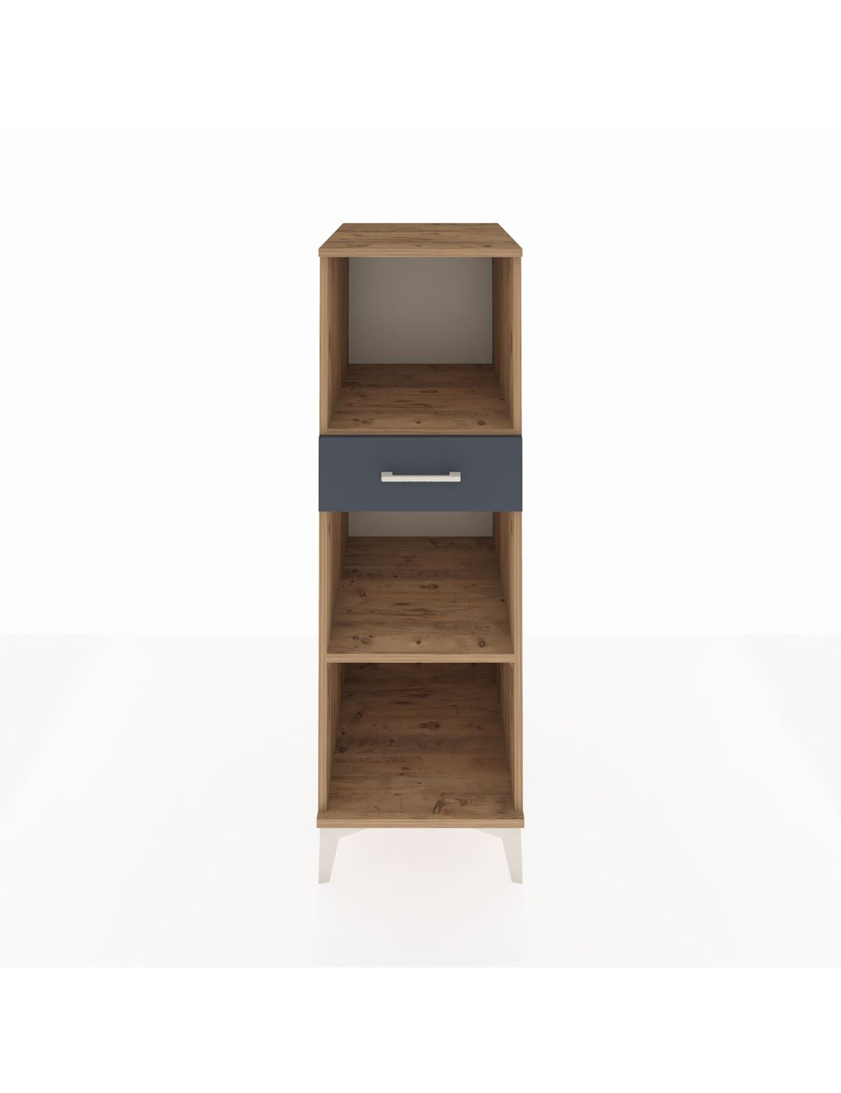 Kronos Dolap 2 Raflı Tek Çekmeceli 44x59x134 Çam-Antrasit