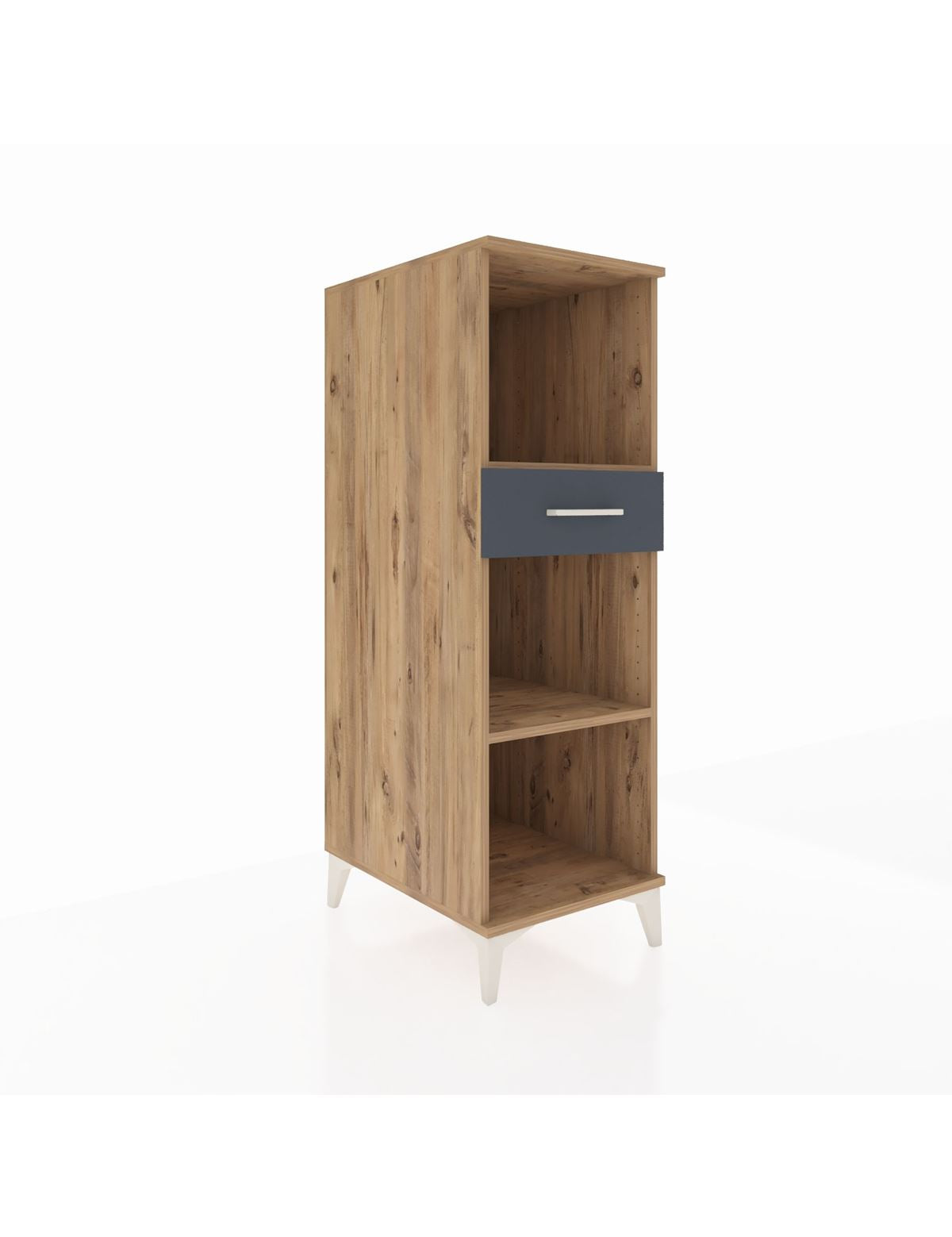 Kronos Dolap 2 Raflı Tek Çekmeceli 44x59x134 Çam-Antrasit