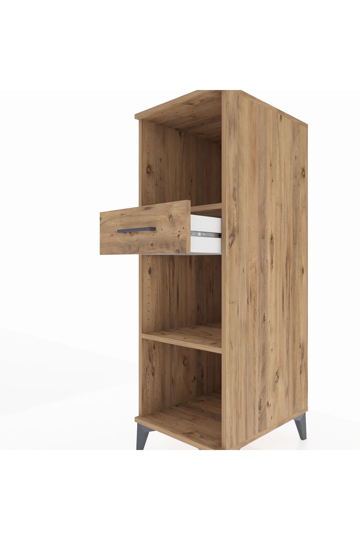 Kronos Dolap 2 Raflı Tek Çekmeceli 44x59x134 Çam-Çam