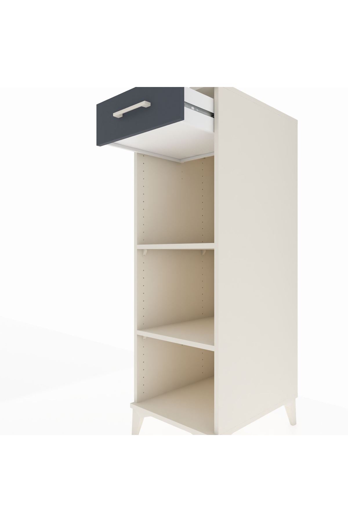 Kronos Dolap 2 Raflı Tek Çekmeceli 44x59x134 Aytaşı-Antrasit