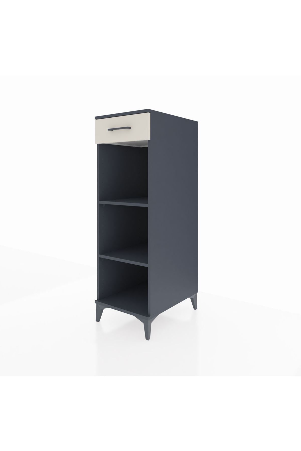 Kronos Dolap 2 Raflı Tek Çekmeceli 44x59x134 Antrasit-Aytaşı