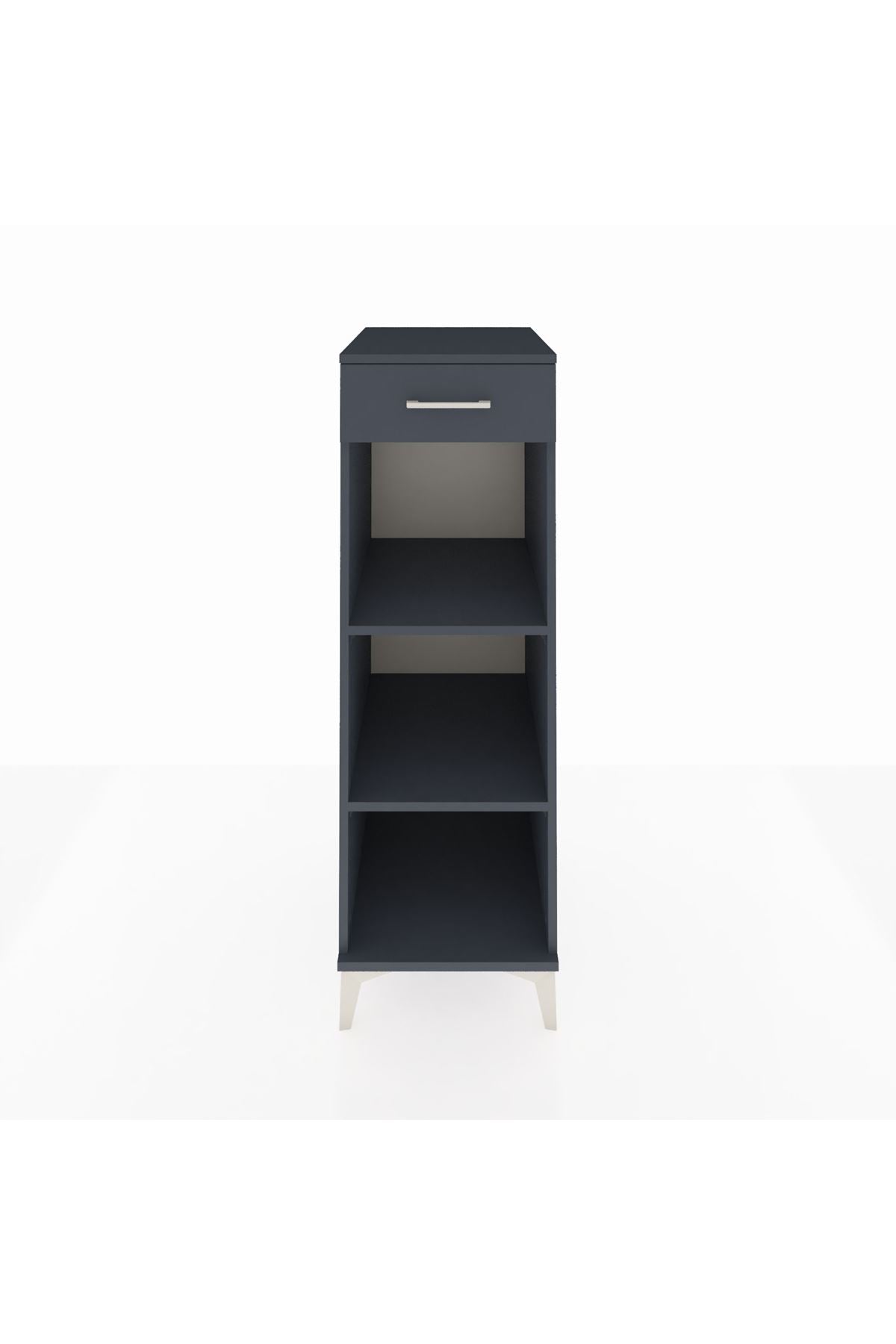 Kronos Dolap 2 Raflı Tek Çekmeceli 44x59x134 Antrasit-Antrasit