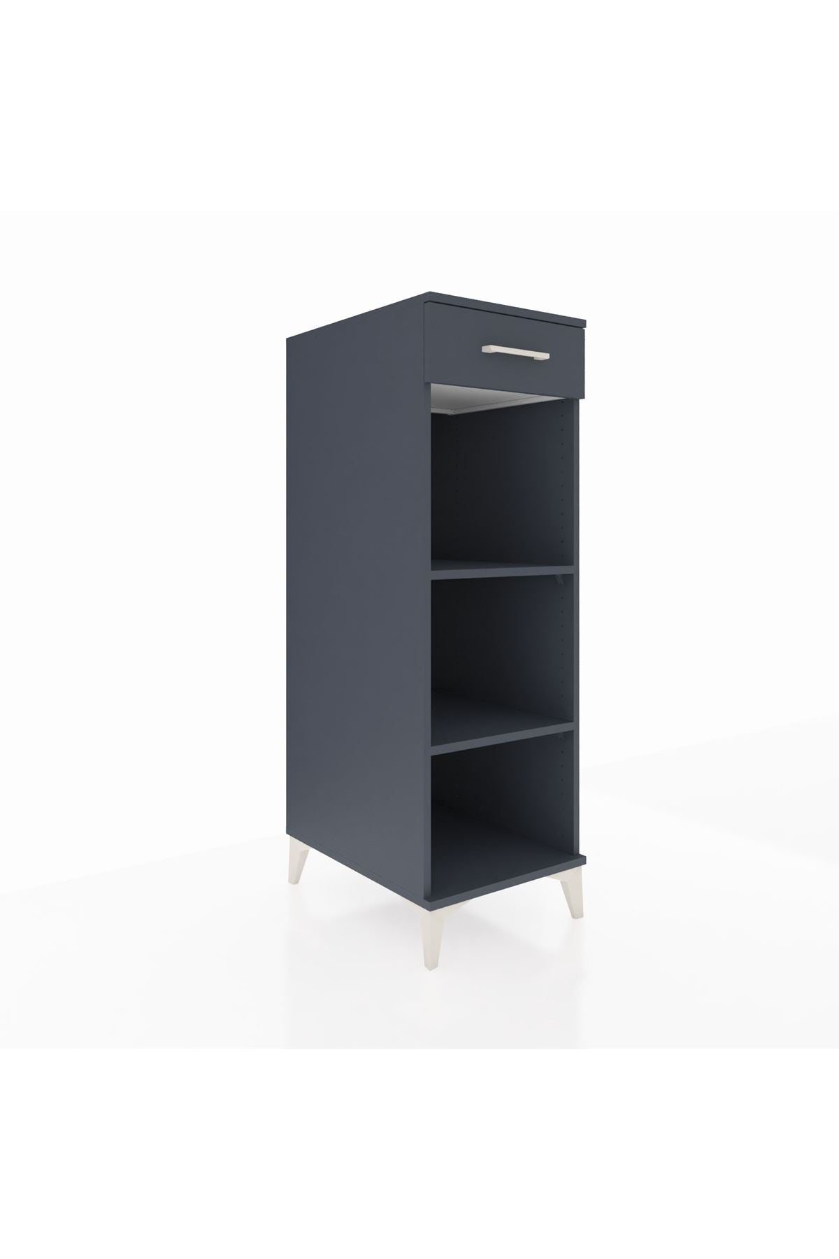 Kronos Dolap 2 Raflı Tek Çekmeceli 44x59x134 Antrasit-Antrasit