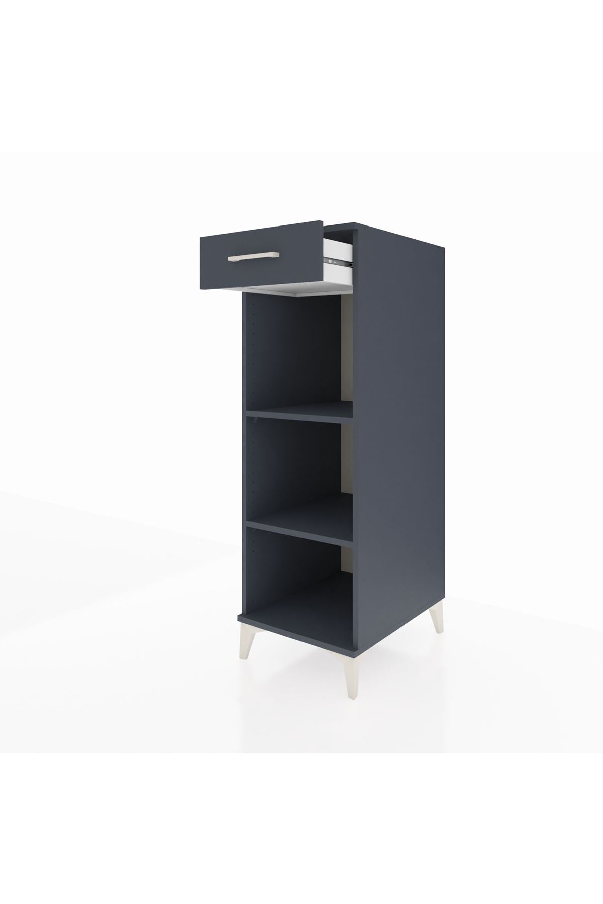 Kronos Dolap 2 Raflı Tek Çekmeceli 44x59x134 Antrasit-Antrasit