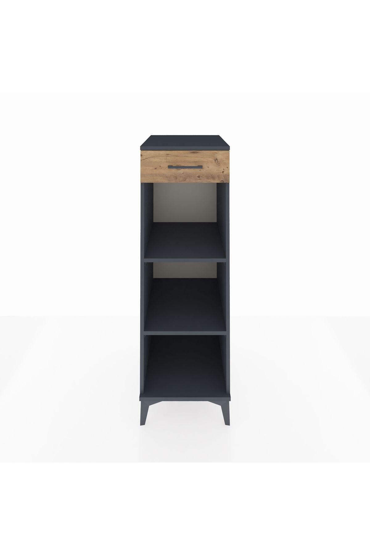 Kronos Dolap 2 Raflı Tek Çekmeceli 44x59x134 Antrasit-Çam