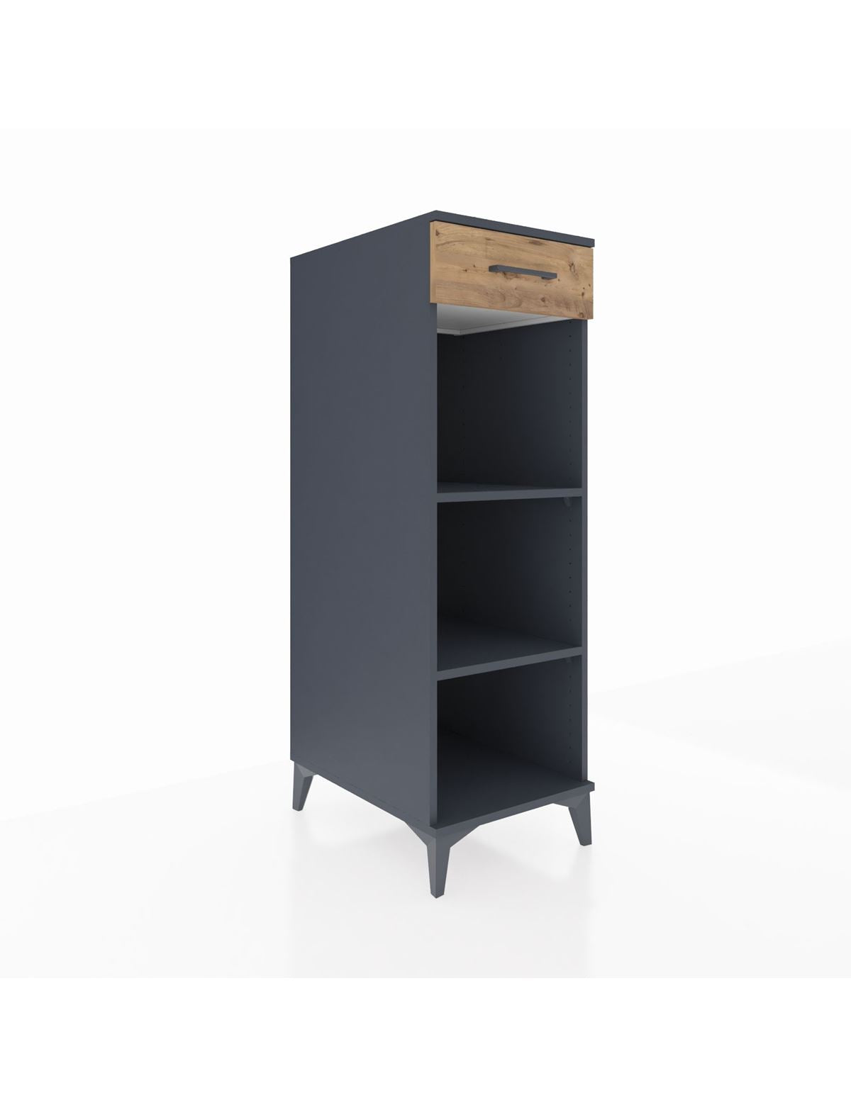 Kronos Dolap 2 Raflı Tek Çekmeceli 44x59x134 Antrasit-Çam