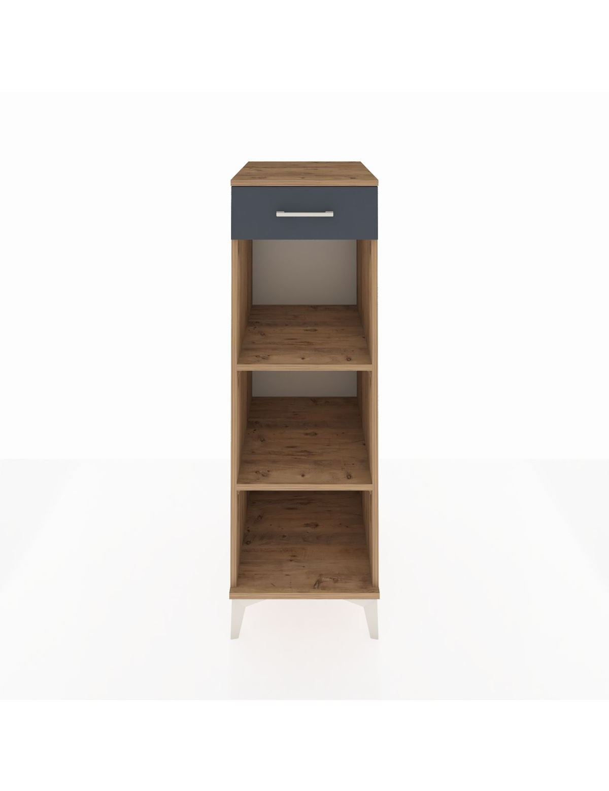 Kronos Dolap 2 Raflı Tek Çekmeceli 44x59x134 Çam-Antrasit