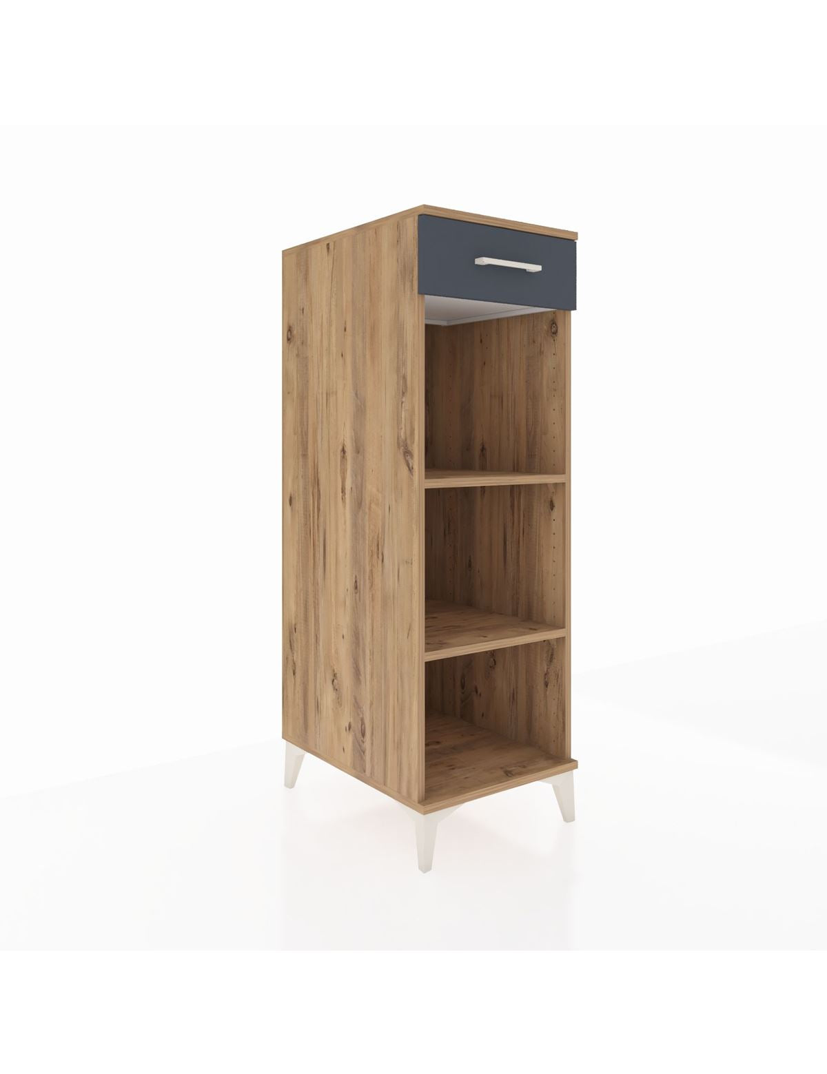 Kronos Dolap 2 Raflı Tek Çekmeceli 44x59x134 Çam-Antrasit