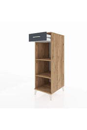 Kronos Dolap 2 Raflı Tek Çekmeceli 44x59x134 Çam-Antrasit