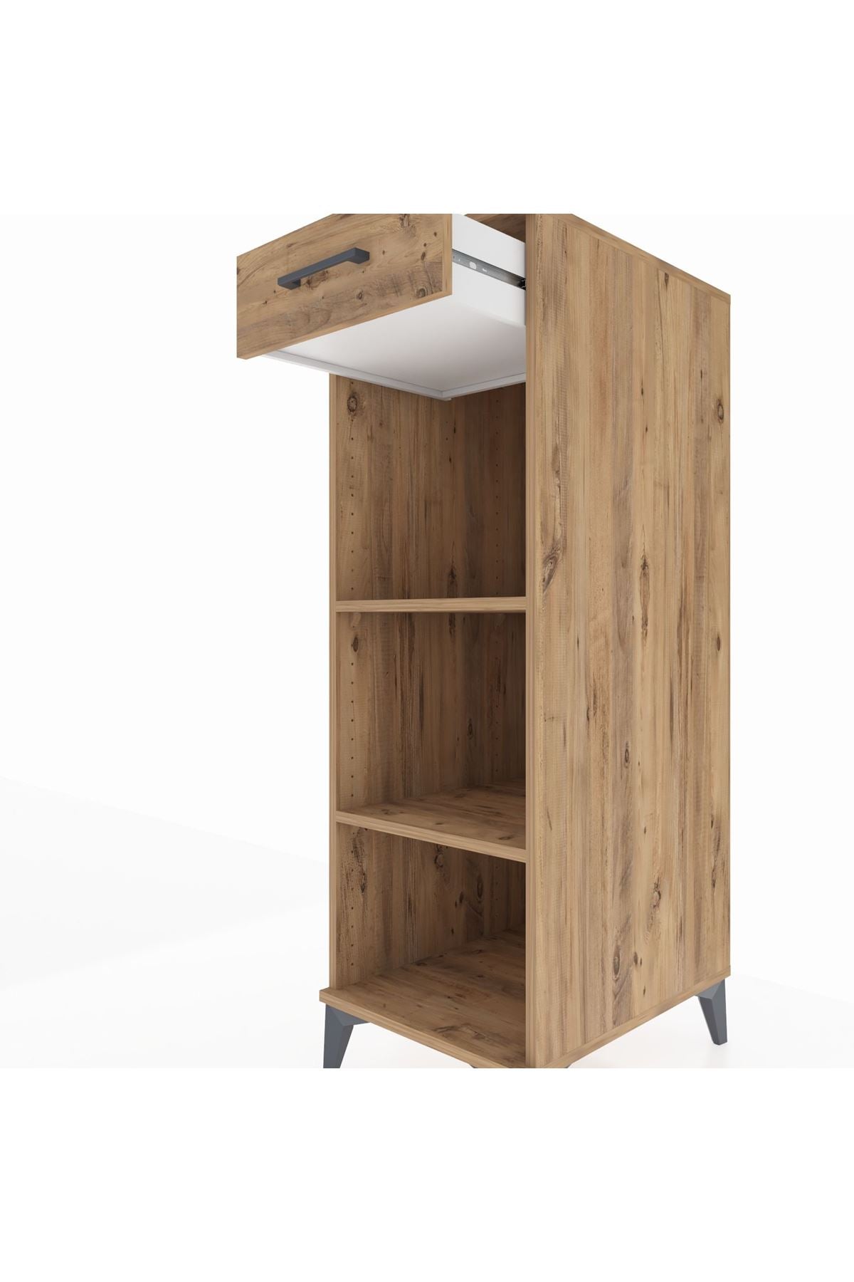 Kronos Dolap 2 Raflı Tek Çekmeceli 44x59x134 Çam-Çam