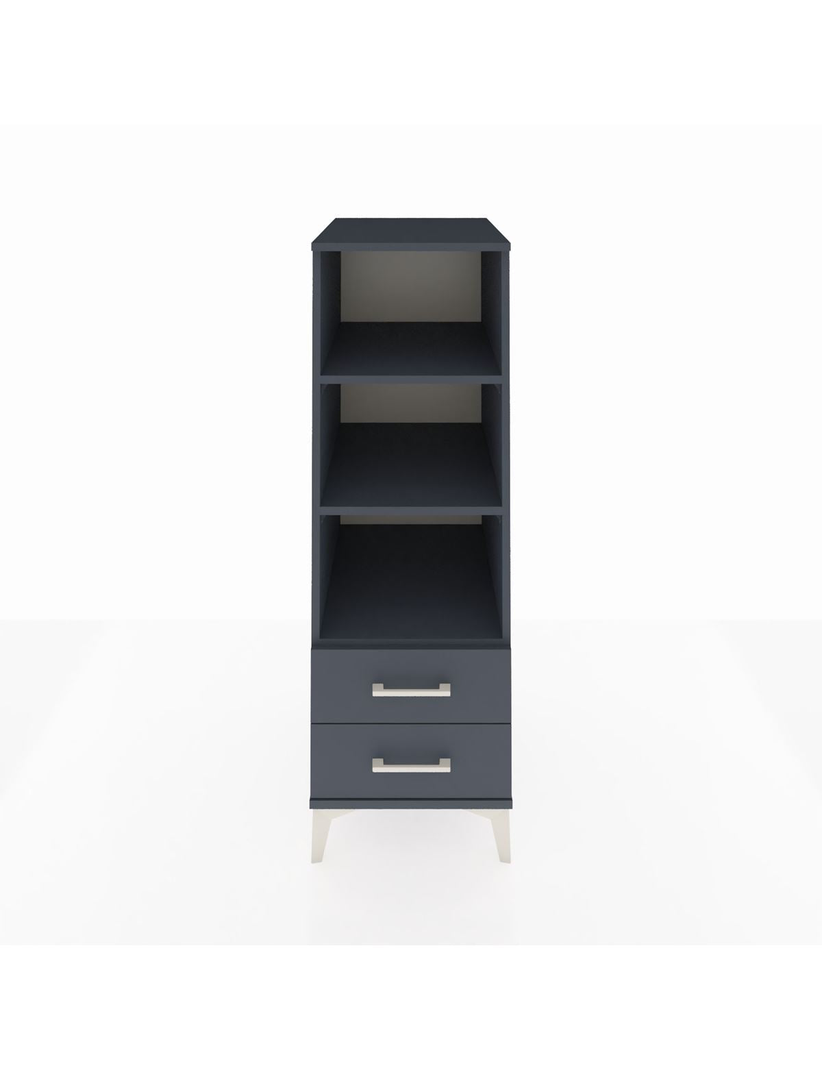 Kronos Dolap 3 Raflı 2 Çekmeceli 44x59x134 Antrasit-Antrasit