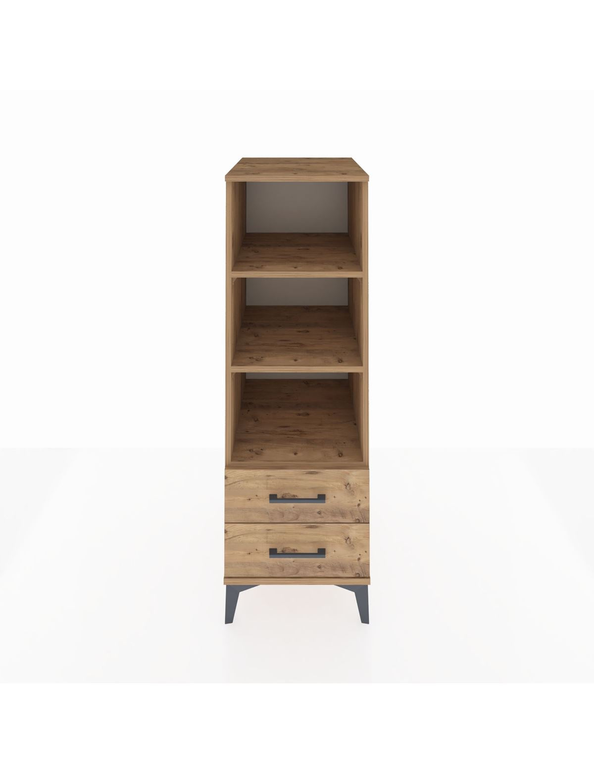 Kronos Dolap 3 Raflı 2 Çekmeceli 44x59x134 Çam-Çam