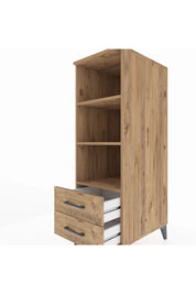 Kronos Dolap 3 Raflı 2 Çekmeceli 44x59x134 Çam-Çam
