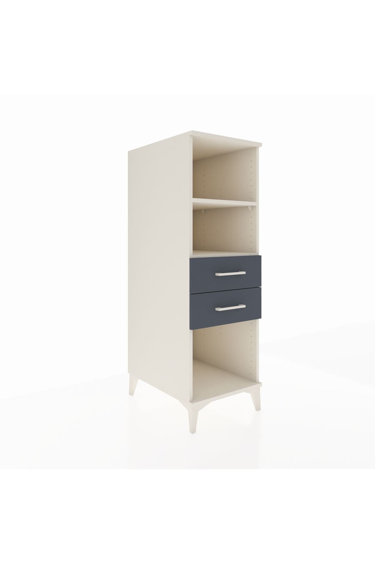 Kronos Dolap 2 Raflı 2 Çekmeceli 44x59x134 Aytaşı-Antrasit