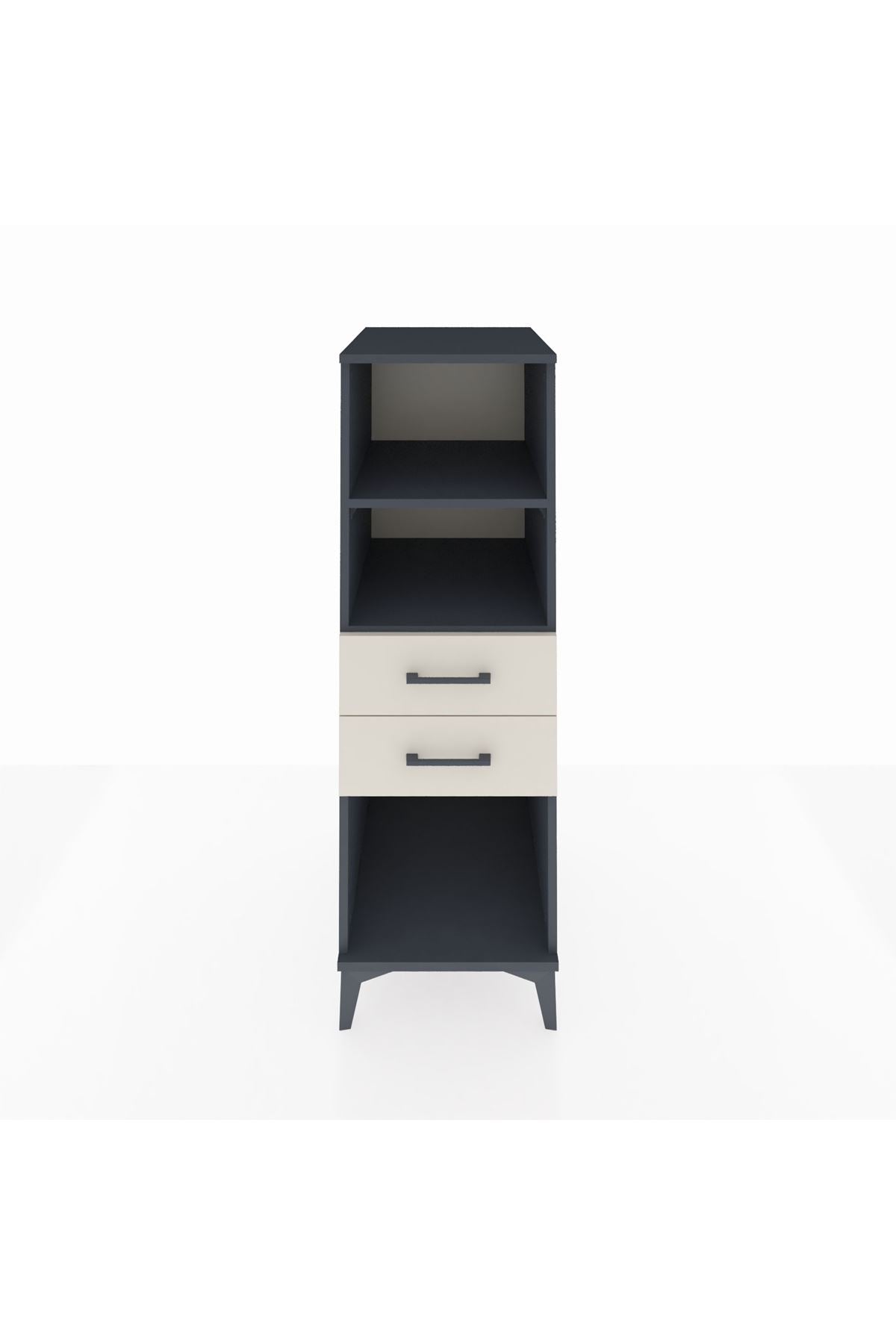 Kronos Dolap 2 Raflı 2 Çekmeceli 44x59x134 Antrasit-Aytaşı