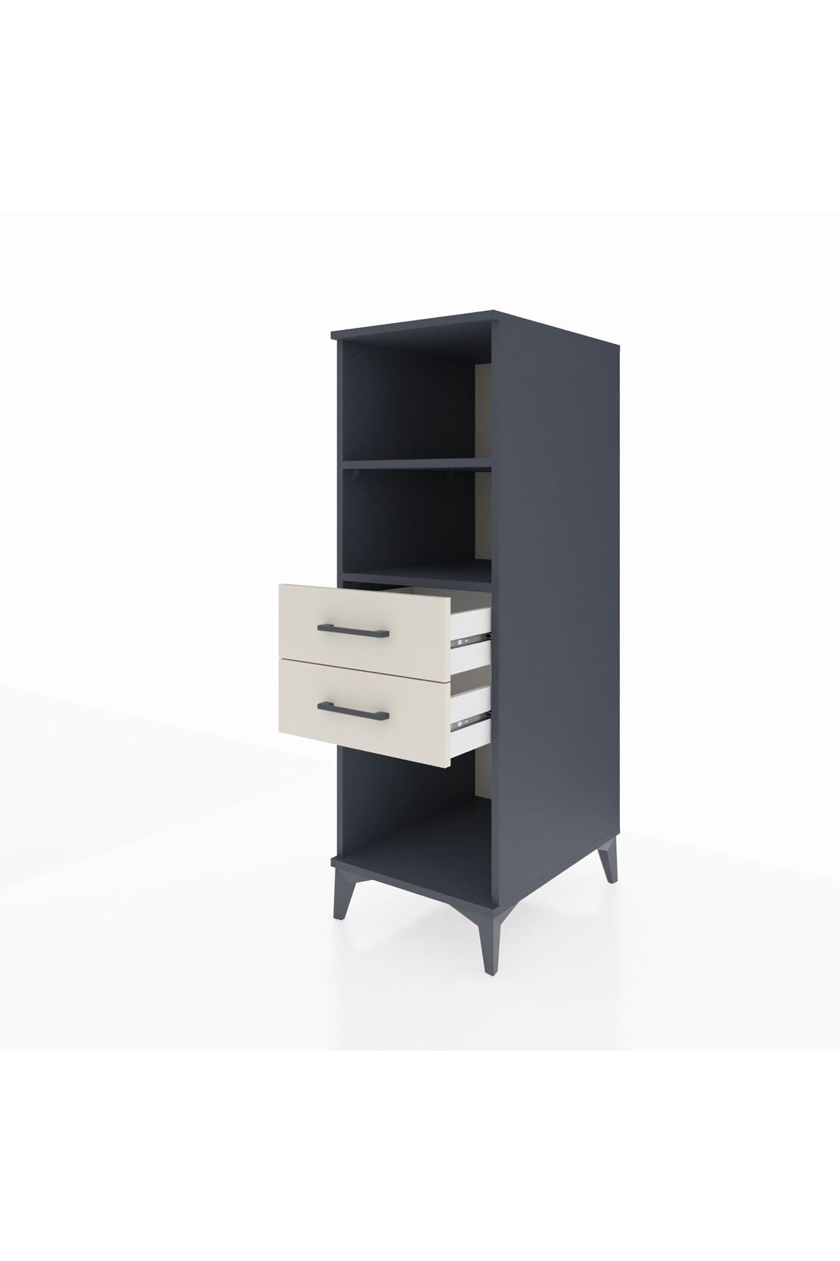 Kronos Dolap 2 Raflı 2 Çekmeceli 44x59x134 Antrasit-Aytaşı