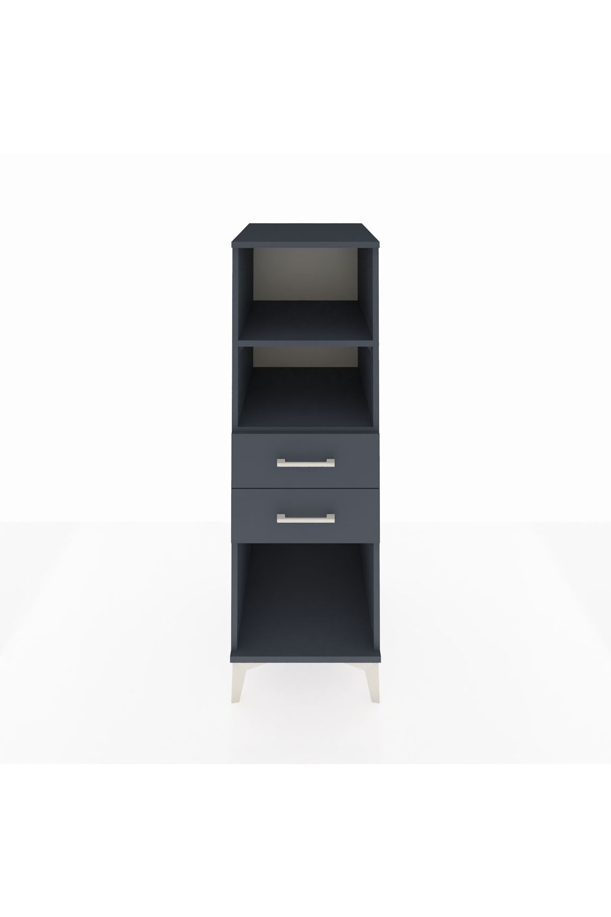 Kronos Dolap 2 Raflı 2 Çekmeceli 44x59x134 Antrasit-Antrasit