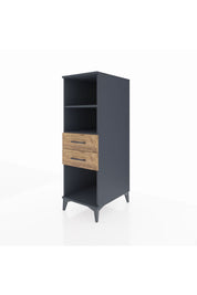 Kronos Dolap 2 Raflı 2 Çekmeceli 44x59x134 Antrasit-Çam