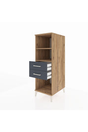 Kronos Dolap 2 Raflı 2 Çekmeceli 44x59x134 Çam-Antrasit