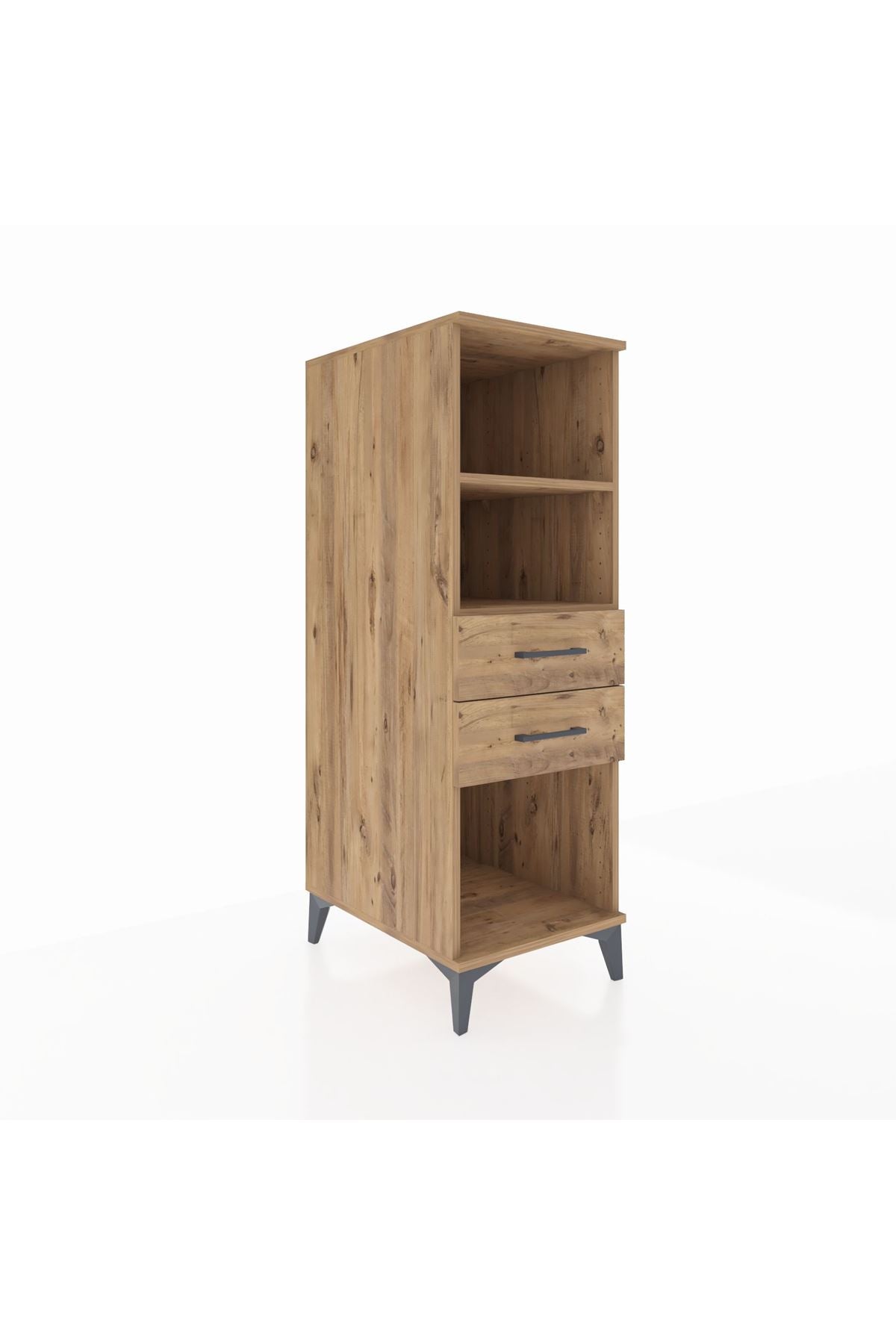 Kronos Dolap 2 Raflı 2 Çekmeceli 44x59x134 Çam-Çam