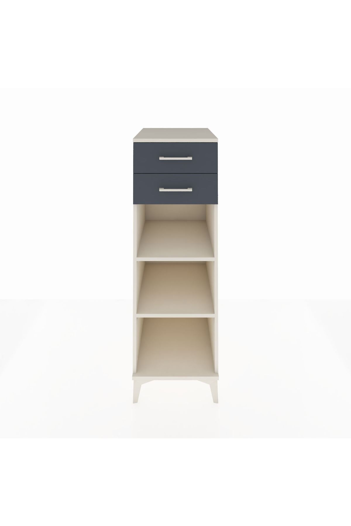 Kronos Dolap 2 Raflı 2 Çekmeceli 44x59x134 Aytaşı-Antrasit