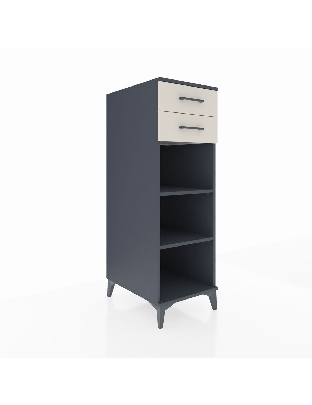 Kronos Dolap 2 Raflı 2 Çekmeceli 44x59x134 Antrasit-Aytaşı