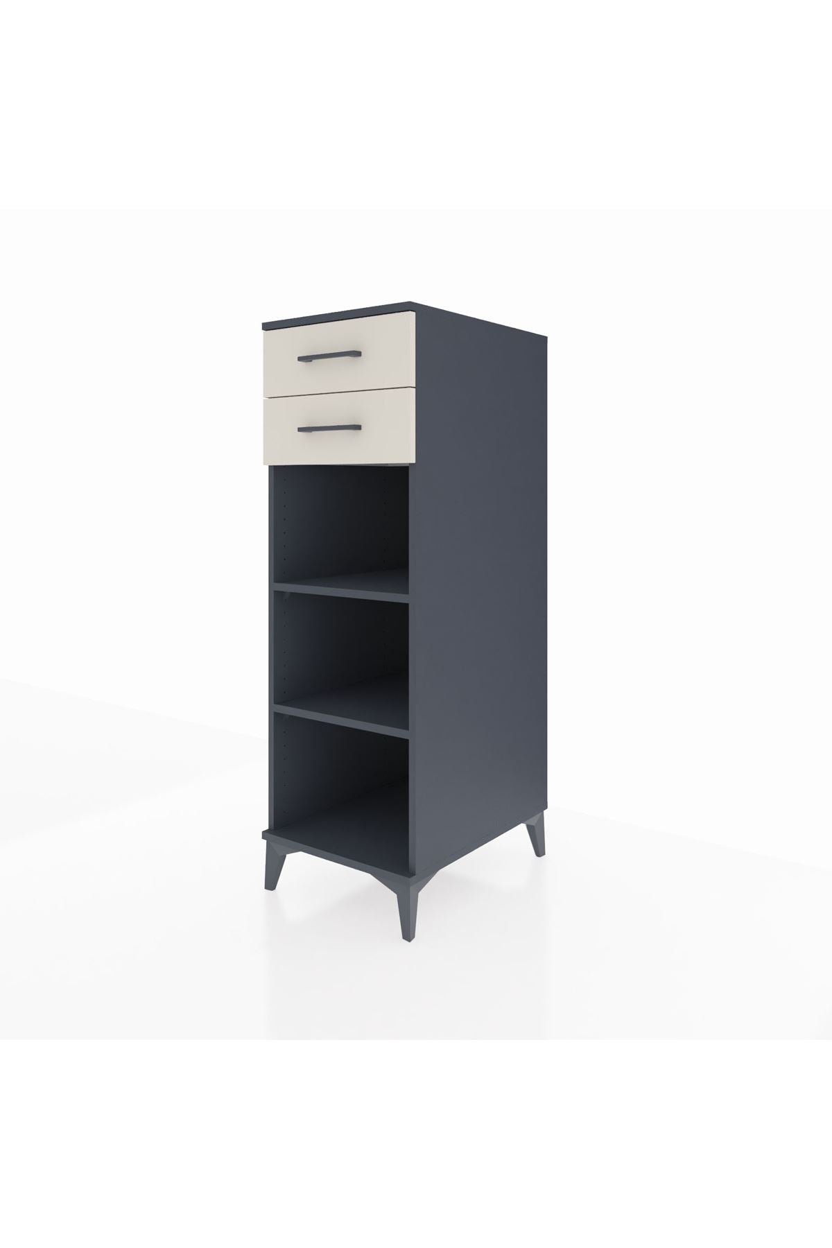 Kronos Dolap 2 Raflı 2 Çekmeceli 44x59x134 Antrasit-Aytaşı